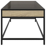 ZNTS Coffee Table with Infinity LED Sonoma Oak 90x50x41 cm 847688