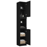 Bathroom Cabinet Black 32x34x188.5 cm Engineered Wood 811323