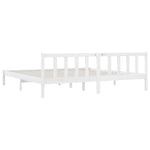 ZNTS 810103 Bed Frame without Mattress White Solid Wood 200x200 cm