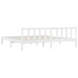 ZNTS 810103 Bed Frame without Mattress White Solid Wood 200x200 cm