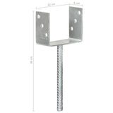 Fence Anchors 6 pcs Silver 12x6x30 cm Galvanised Steel 145320