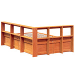 ZNTS Bookcase Bed without Mattress Wax Brown 120x200cm Solid Wood Pine 3324465