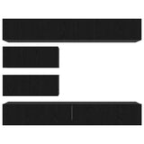 TV Cabinet Set 6 pcs Black Oak Engineered Wood 3332533