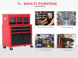 Tool Chest, Metal Tool Cabinet on Wheels with 6 Drawers, Pegboard, Top Chest and Roller Cabinet T3398P344721