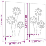 Garden Wall Decorations 2pcs 105x55cm Corten Steel Flower Design 824487