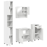 Bathroom Furniture Set 4 pcs White Engineered wood & Metal 3392973
