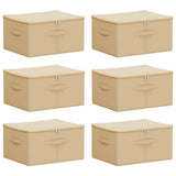 Storage Box 6 pcs Cream 43 x 34 x 23 cm Non-woven fabric 42024601