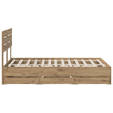 Bed Frame with Storage and Headboard Artisan Oak 120 x 200 cm 3445805