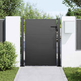 Garden Gate with Lock Black 110 x 130 cm Powder-Coated Steel 42015910