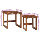 Nesting Tables 2 pcs Brown 46 x 46 x 45 cm Solid Reclaim Wood 4104558