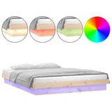 LED Bed Frame without Mattress King Size Solid Wood 819977
