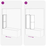 Shower Bath Screen Wall L Shape 70 x 120 x 137 cm 4 Panels Foldable 140787