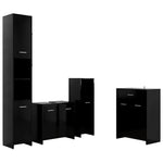 ZNTS 4 Piece Bathroom Furniture Set Black 3071712