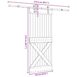 Sliding Door NARVIK Natural and Black 85 x 210 cm 3445391