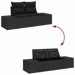 Garden Sofa with Cushion Black 123 x 62 x 69cm Poly Rattan 42006811