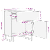 Bedside Cabinet White 50x34x60 cm Solid Wood Mango 377479