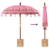 Balinese Parasol Pink 215 x 215 x 260 cm Cotton and solid wood 3356906
