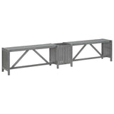 Garden Bench Grey Solid Acacia wood Medium Garden Bench Rustic 311824