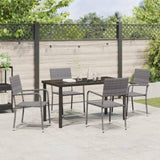 Garden Dining Set with Cushion 5 pcs Grey Poly Rattan 3380045