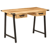 Desk with Drawers 105x55x70 cm Solid Wood Mango and Iron 372733