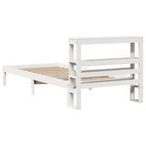 Bed Frame without Mattress White 75x190 cm Small Single Solid Wood Pine 3305707