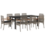 Garden Dining Set Grey PE rattan Large UV-resistant materials 3213623