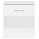 ZNTS Nightstand 2 pcs with Drawer White 242547