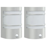 Outdoor Wall Lights with Sensors 2pcs Silver Stainless Steel 4006297