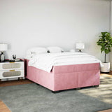 Box Spring Bed with Mattress Pink 140x200 cm Velvet 3285292