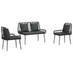 Garden Dining Set 3 pcs Black and Anthracite 42010358
