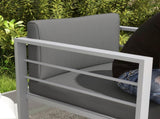Garden Sofa, All-Weather Garden Single Sofa with Removable Cushions, Metal Frame Outdoor Furniture T3398P317553