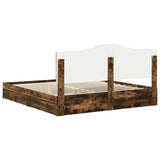 Storage Bed with Drawer Smoked Oak 180 x 200 cm Engineered Wood 3413482