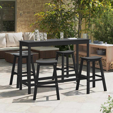 Garden Bar Set 4 pcs Black HDPE 3335805