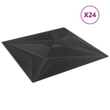 Wall Panels Star 24 pcs Black Star 50 x 50 cm XPS Foam 42046042