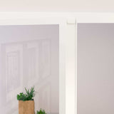 Interior Door White 93x201.5 cm Tempered Glass&Aluminium Slim 153672