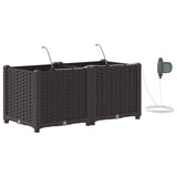 Garden Planter 2 pcs Brown 80 x 40 x 37.5 cm Plastic 42002822