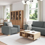 Sofa Set with Cushion 3 pcs Grey 220 x 78 x 84 cm Fabric 3324610