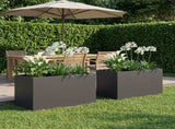 Garden Planter 2 pcs Black 100 x 50 x 50 cm Cold-rolled Steel 8005275