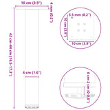 Coffee Table Legs 4 pcs Black 42-44 cm Steel 4012452