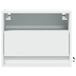 ZNTS Wall-mounted Bedside Cabinet with LED Lights White 852061