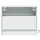 ZNTS Wall-mounted Bedside Cabinet with LED Lights White 852061
