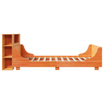 ZNTS Bed Frame without Mattress Wax Brown 140x190 cm Solid Wood Pine 3323775