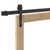 Sliding Door Natural and Black 78 x 202 cm 3332383