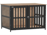 Dog Crate Furniture with Anti-Chew Resistant Mesh, Anti-Escape Single Door, for Medium Dogs, 80 55 T3398P376375