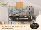 3 Tier Large Hamster Cage on Wheels with 17 cm Deep Tray, Storage Shelf for Syrian, Gerbil, Rats T3398P425335