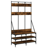 Clothes Rack with Shoe Storage Smoked Oak 100x40x184 cm 837839