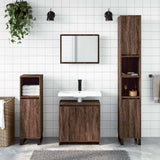 2 Piece Bathroom Furniture Set Brown Oak Engineered Wood 835699