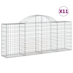 Arched Gabion Baskets 11 pcs 200x30x80/100 cm Galvanised Iron 3146098