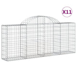 Arched Gabion Baskets 11 pcs 200x30x80/100 cm Galvanised Iron 3146098