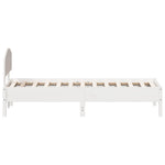 ZNTS Bed Frame with Headboard White 90x190 cm Sinlge Solid Wood Pine 3207238